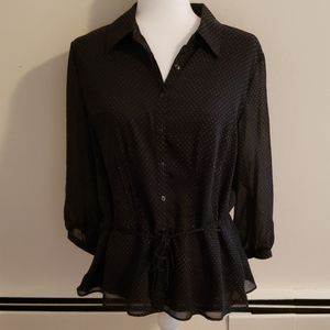 Black polka dot blouse